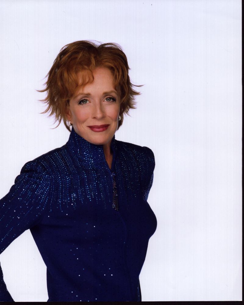 Holland Taylor in blue jeweled sweater photo print