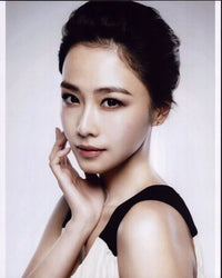 Black and white photo print of Claudia Kim, elegant art piece for any decor.