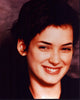 Close up photo print of Winona Ryder smiling, perfect for home decor.