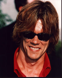 Kevin Bacon photo print in red shirt and sunglasses
