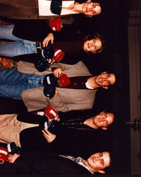 Friends Group Holding Mugs Photo Print featuring iconic characters from the show.
