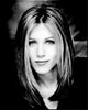 Close-up black and white photo print of Jennifer Aniston