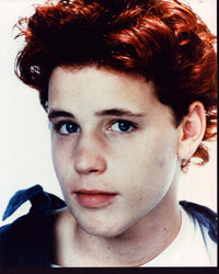Corey Haim close-up photo print in sweatshirt, nostalgic cinema art.