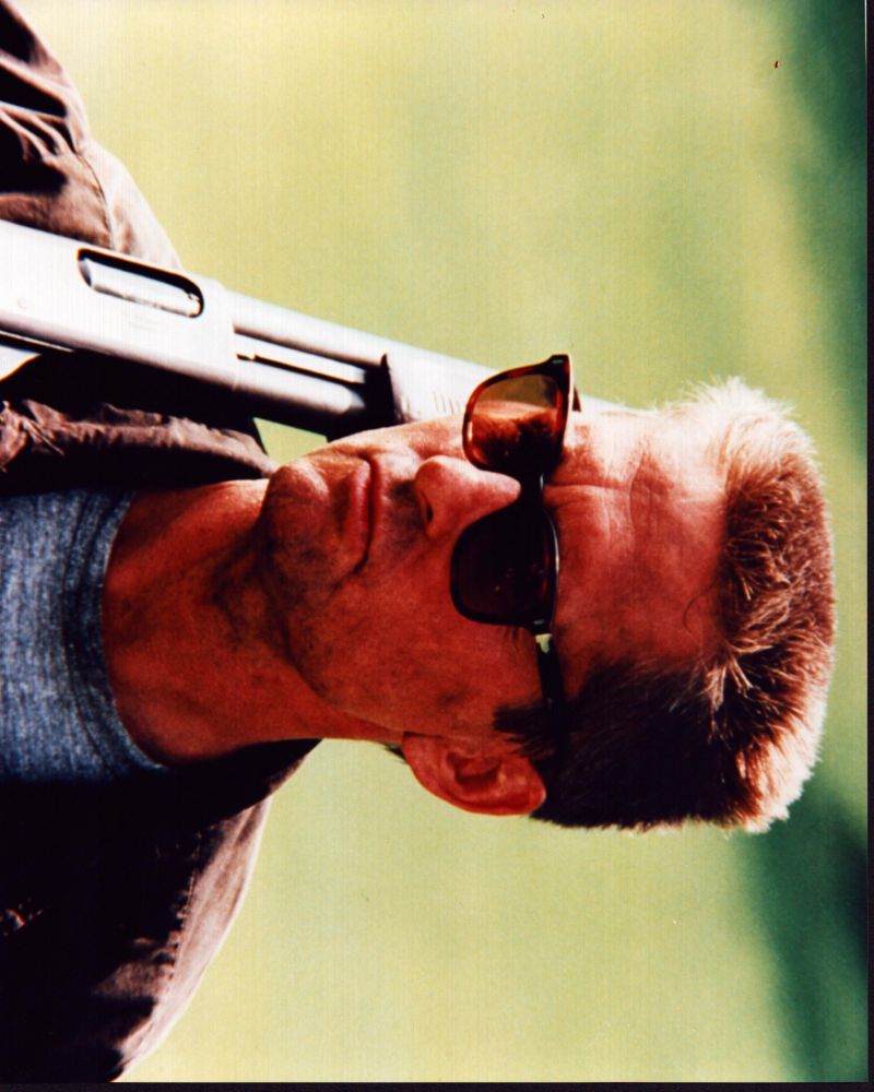 Michael Douglas Falling Down photo print close-up with shotgun.