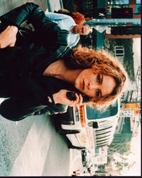 Saffron Burrows on phone in Timecode photo print