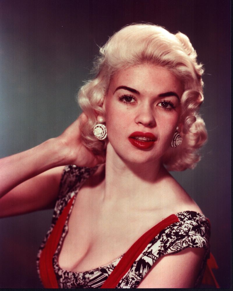 Jayne Mansfield Close-Up Black and White Photo Print
