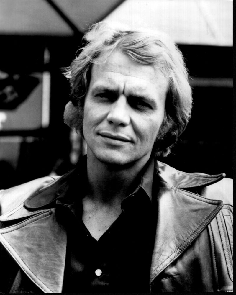 David Soul wearing a leather jacket in Starsky and Hutch black and white photo print