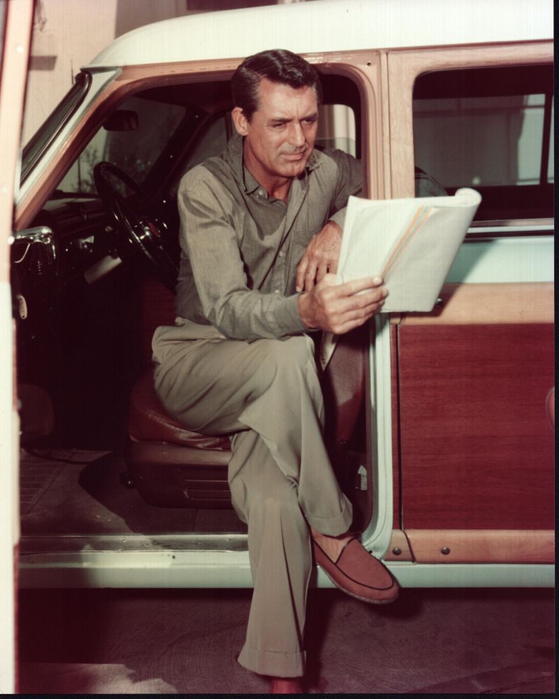 Cary Grant Reading Script in Car Photo Print
