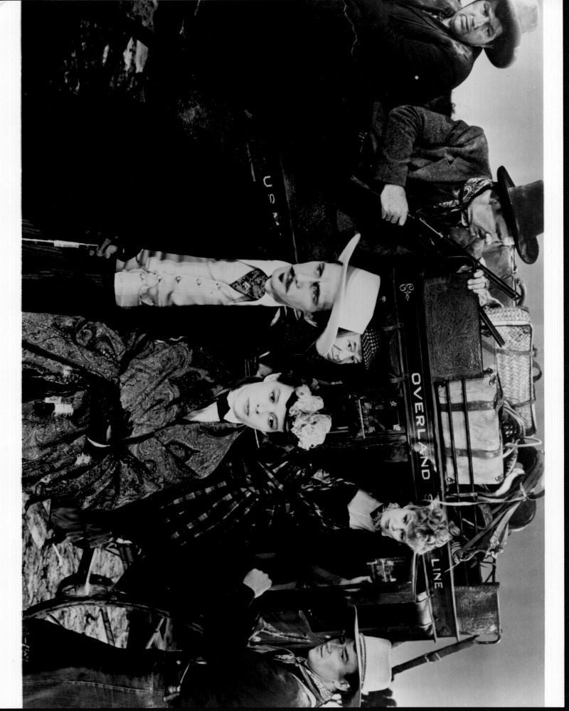 Black and White Scene from Stagecoach Photo Print showcasing classic cinema.
