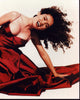 Salma Hayek laughing in a red gown photo print