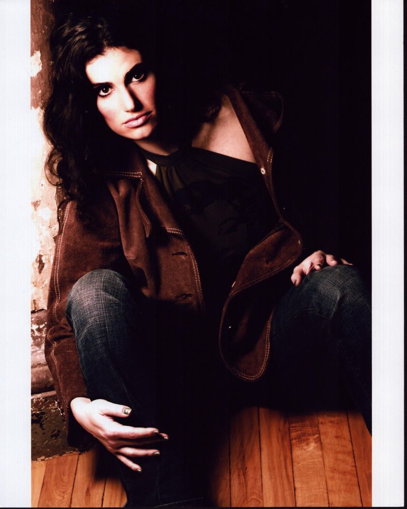 Idina Menzel photo print in jeans and brown jacket