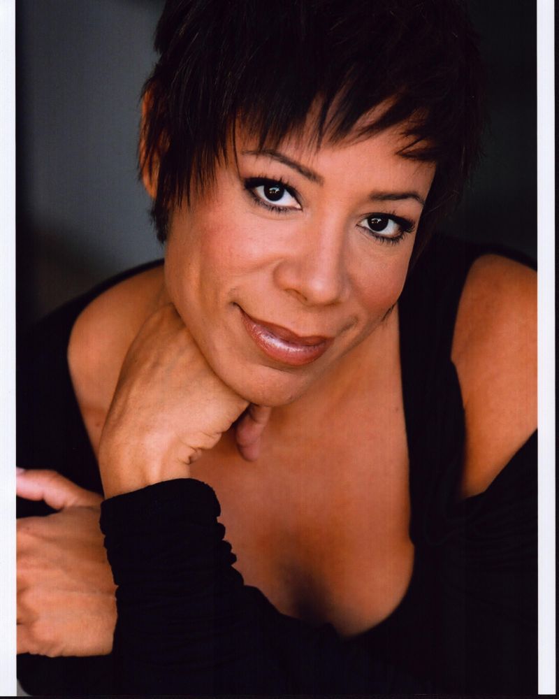 Selenis Leyva Headshot Photo Print in Black Top