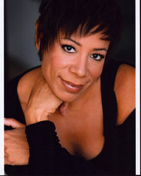 Selenis Leyva Headshot Photo Print in Black Top
