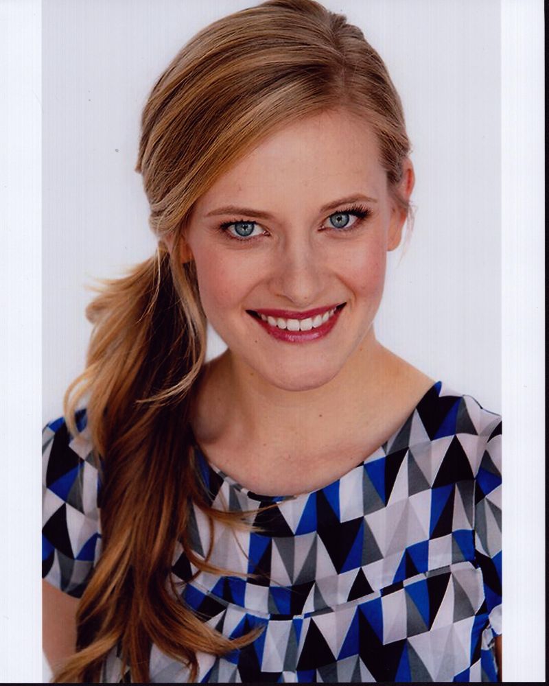 Hailey Hansard photo print in blue and white top