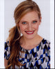 Hailey Hansard photo print in blue and white top