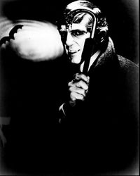 Jonathan Frid Dark Shadows black and white photo print featuring iconic pose with cane.