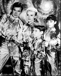 Lost In Space Group in Space Suits Black and White Photo Print