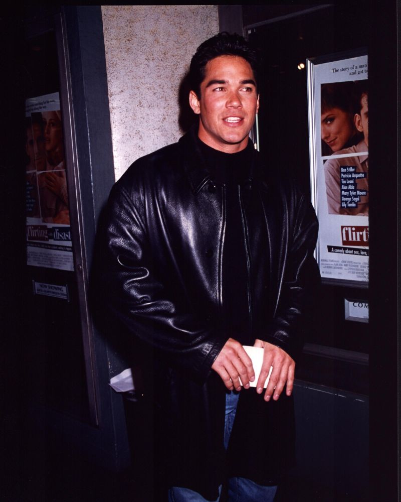Dean Cain photo print in black leather jacket