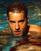 Justin Hartley close up photo print in the pool.