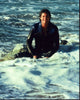 David Hasselhoff wearing wetsuit in waves photo print.
