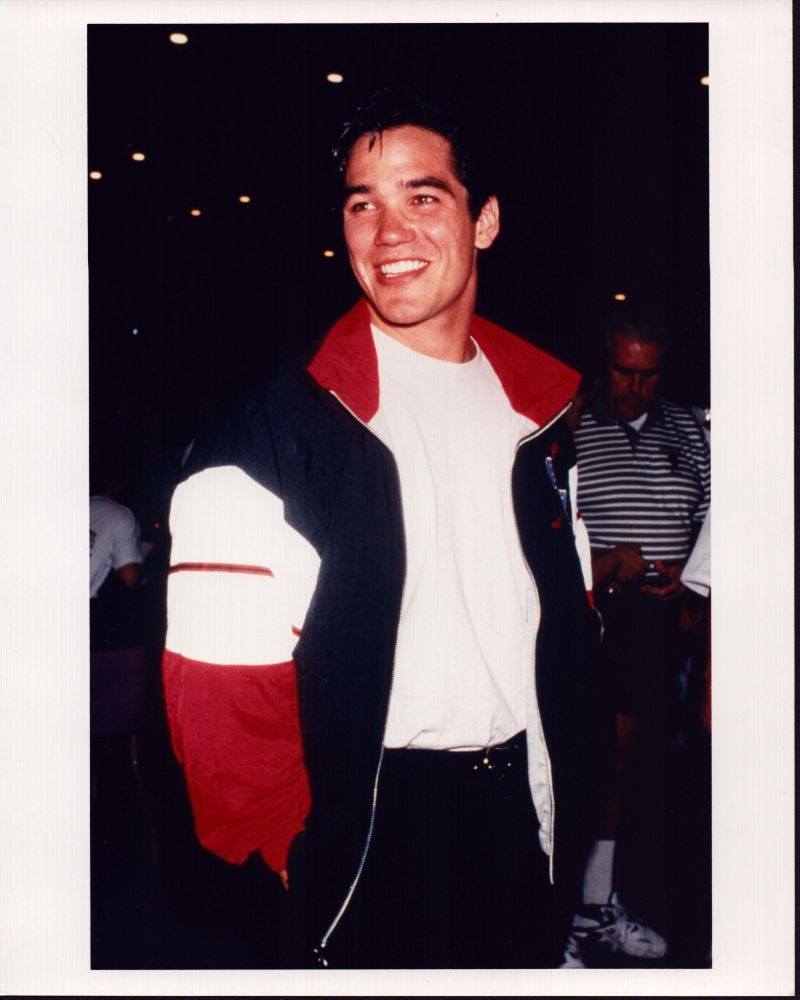 Dean Cain in red, white, and blue jacket photo print