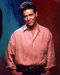 Michael Damian headshot photo print in pink button down shirt