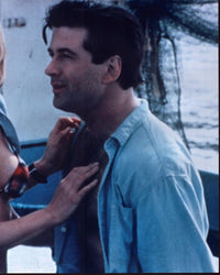 Alec Baldwin Open Blue Shirt Photo Print, vibrant colors, iconic actor