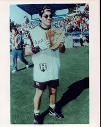 Dean Cain holding a baseball glove photo print.