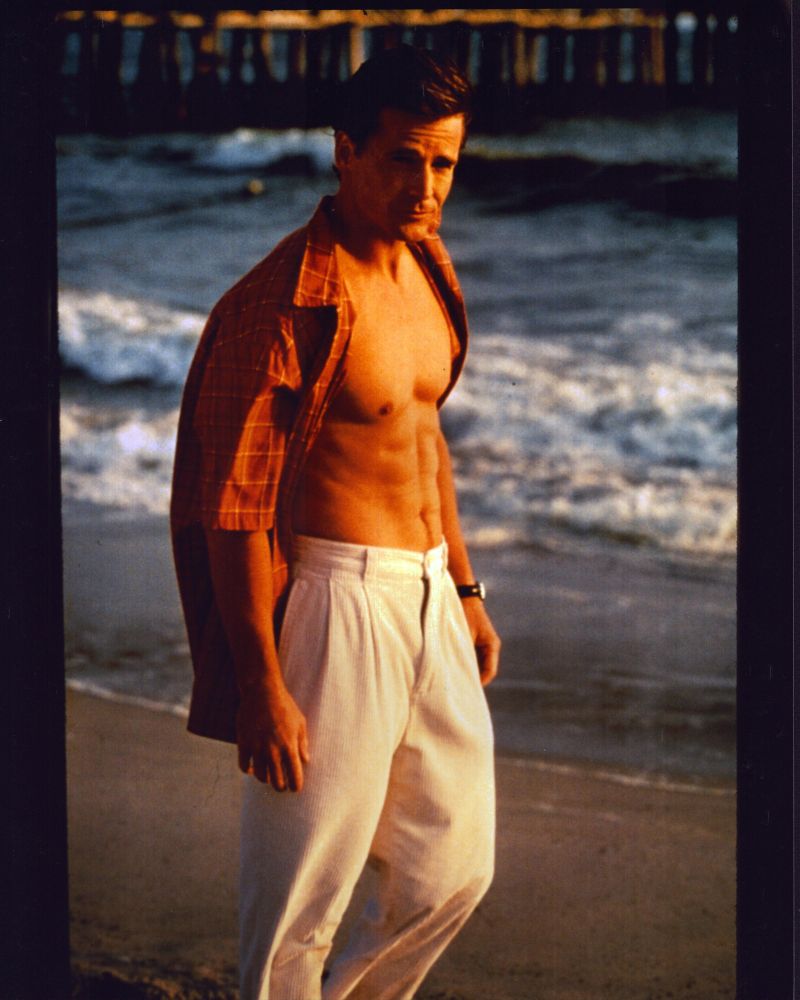 Jim Davidson open shirt beach photo print