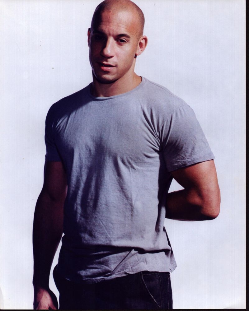 Vin Diesel photo print in gray shirt, perfect for home decor.
