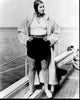 Greta Garbo standing on a boat - black and white photo print.