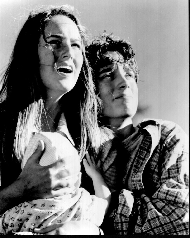 Leelee Sobieski and Elijah Wood in Deep Impact black and white photo print.