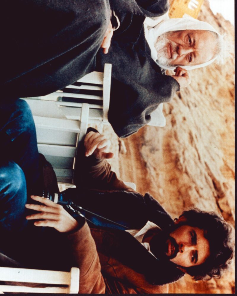 Alec Guinness and George Lucas on set of Star Wars: Episode IV - A New Hope photo print.