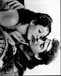 Black and white photo print of Hedy Lamarr and Victor Mature in Samson and Delilah