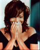 Janet Jackson photo print with hands on mouth, perfect for music lovers.