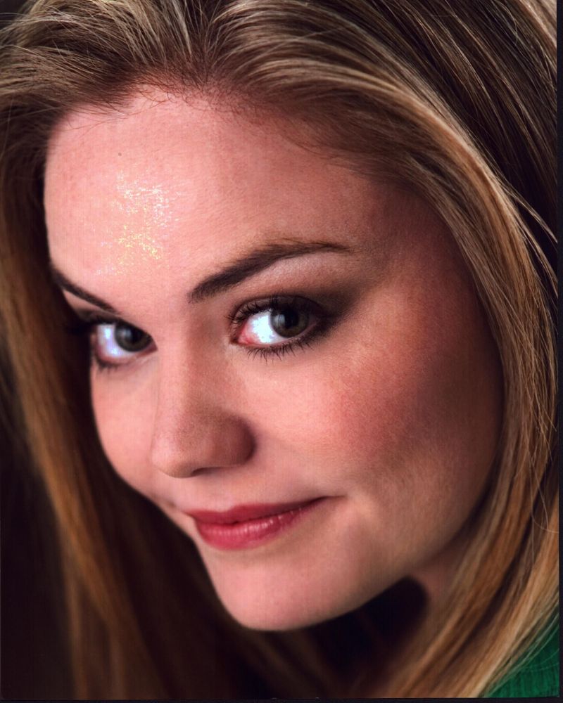 Close-up photo print of actress Kate Lambert showcasing vibrant details.