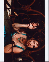 Carolyn Hennesy Behind Metal Headboard Photo Print