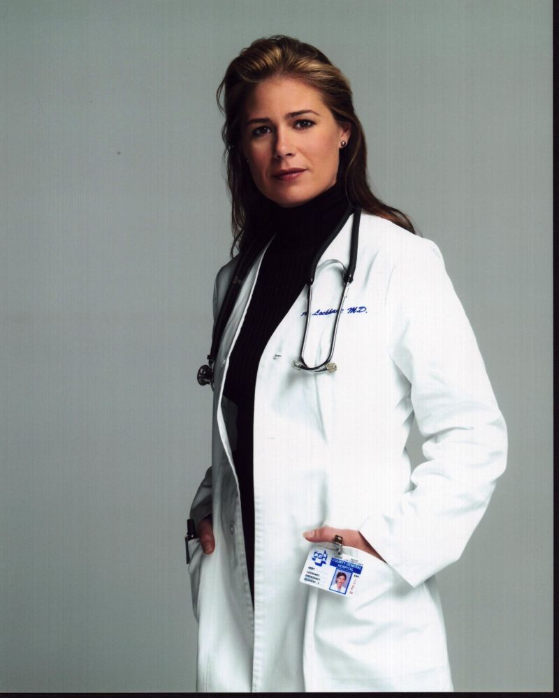 Maura Tierney in lab coat from E.R. photo print