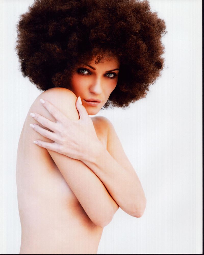 Ivana Miličević Topless Holding Shoulders Photo Print showcasing beauty and elegance.