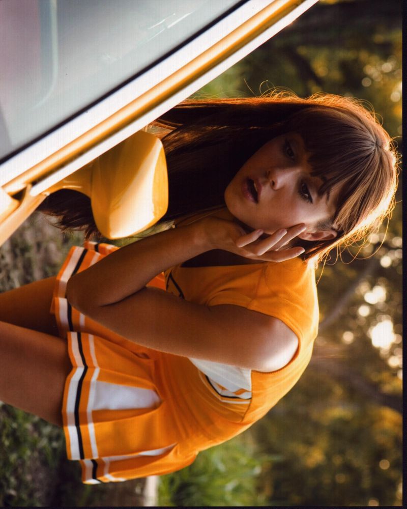 Mary Elizabeth Winstead looking in car mirror photo print from Grindhouse.