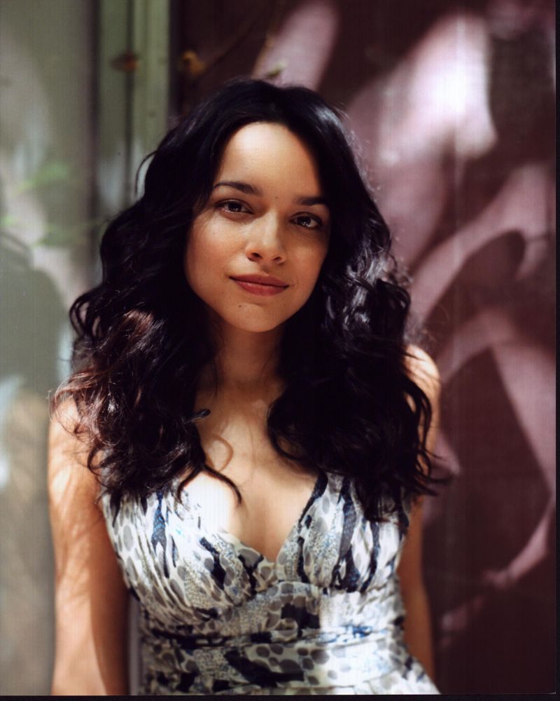 Norah Jones photo print in animal print top, stylish wall art.