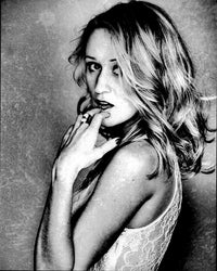 Ashley Dulaney Black and White Photo Print in Lace Top