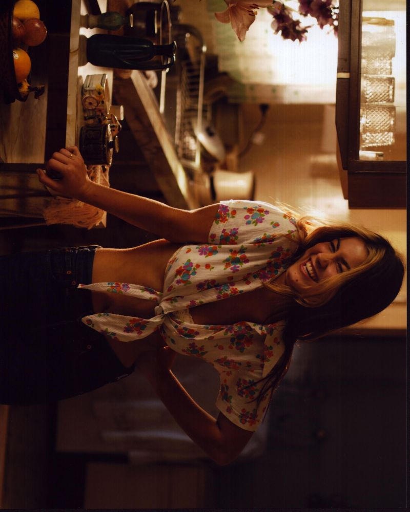 Charlotte Best Wearing Tied Floral Top from Puberty Blues Photo Print