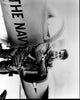 Charlie Sheen leaning on a plane from Hot Shots! black and white photo print