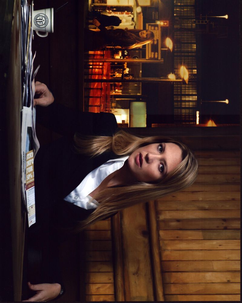 Anna Torv posed at table for Fringe photo print