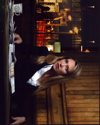 Anna Torv posed at table for Fringe photo print
