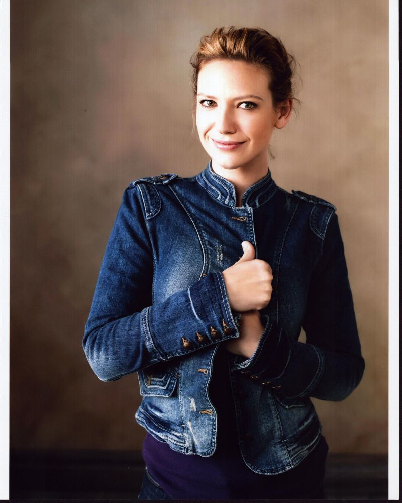 Anna Torv in Denim Jacket Photo Print showcasing style and charisma.