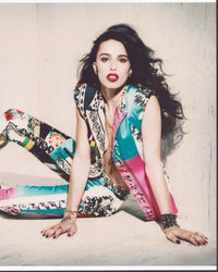 Chelsea Tyler Sitting in Patchwork Suit Photo Print