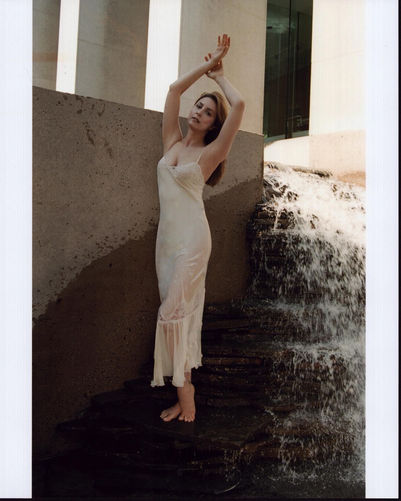 Ellen Dubin Next To Waterfall Photo Print showcasing serene nature.