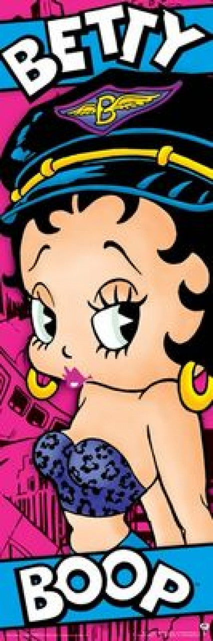 Betty Boop Biker Door Poster Print - 12x36 Rolled Art